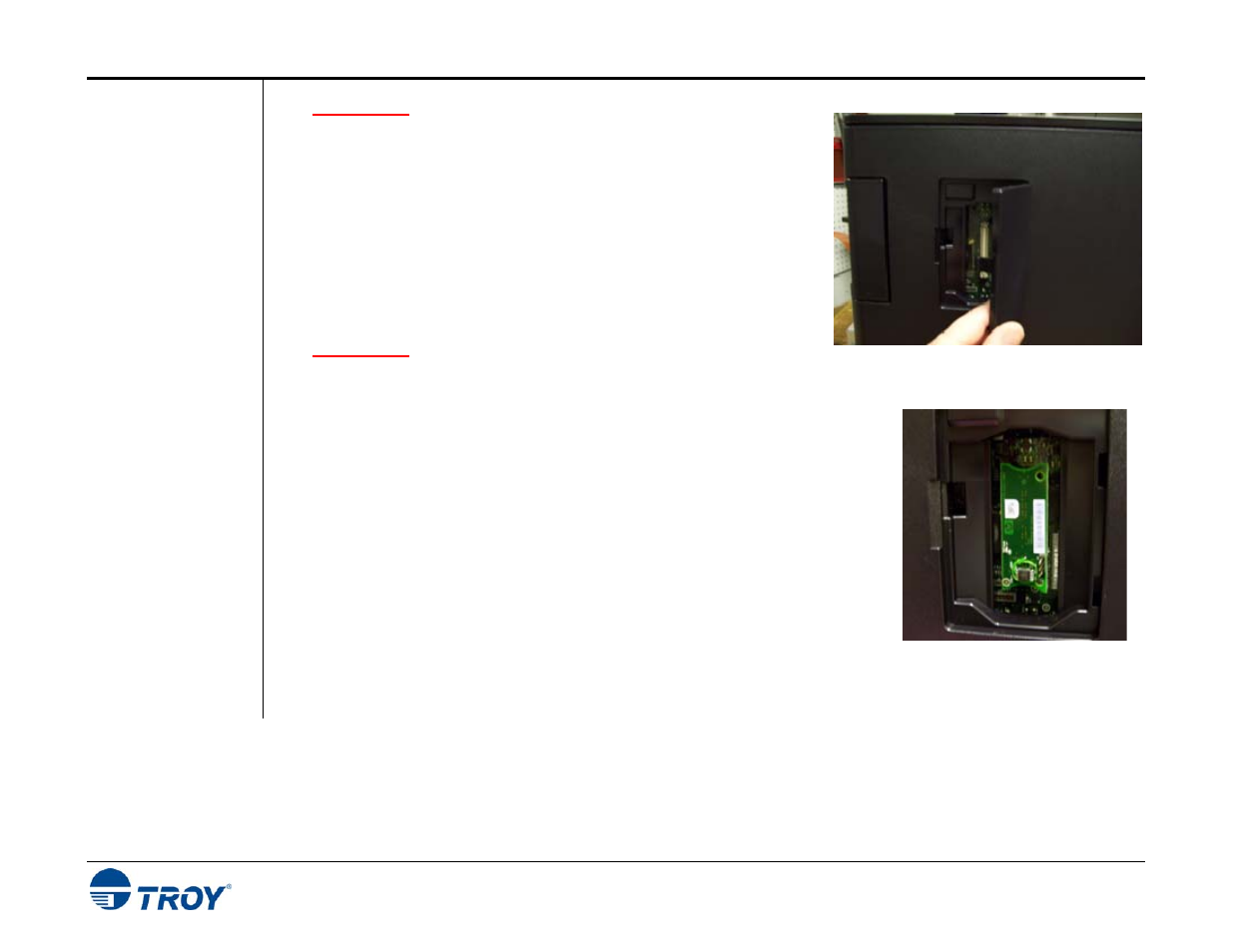 Appendix a installing the troy font card | TROY Group Hewlett-Packard LaserJet 401 series Font Card Kit User’s Guide User Manual | Page 35 / 35