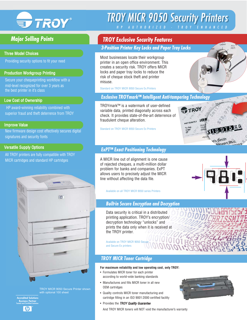TROY Group MICR 9050 Datasheet User Manual | 2 pages
