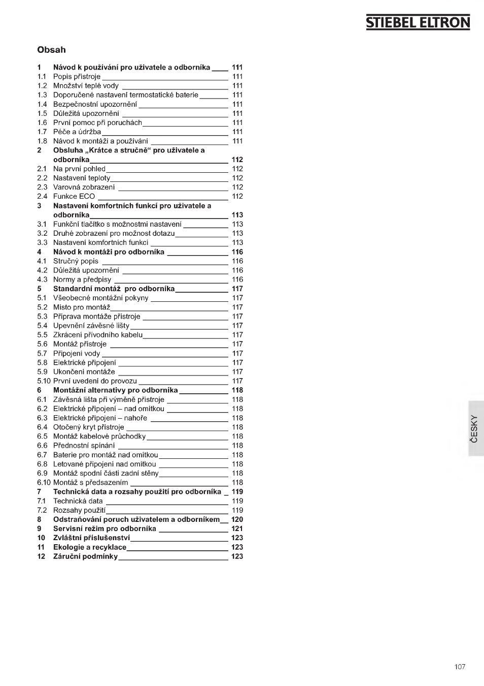 STIEBEL ELTRON DHE 18 SLI 25 A User Manual | Page 107 / 176
