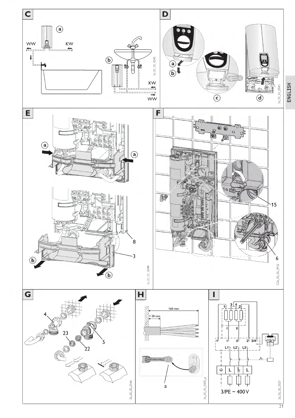 A c l / ^ i, T t l, Д щ щ | I'•vv-i. _ _ _ _ _ _ _ _ _ j | STIEBEL ELTRON DHE 18 SLI 25 A User Manual | Page 21 / 176