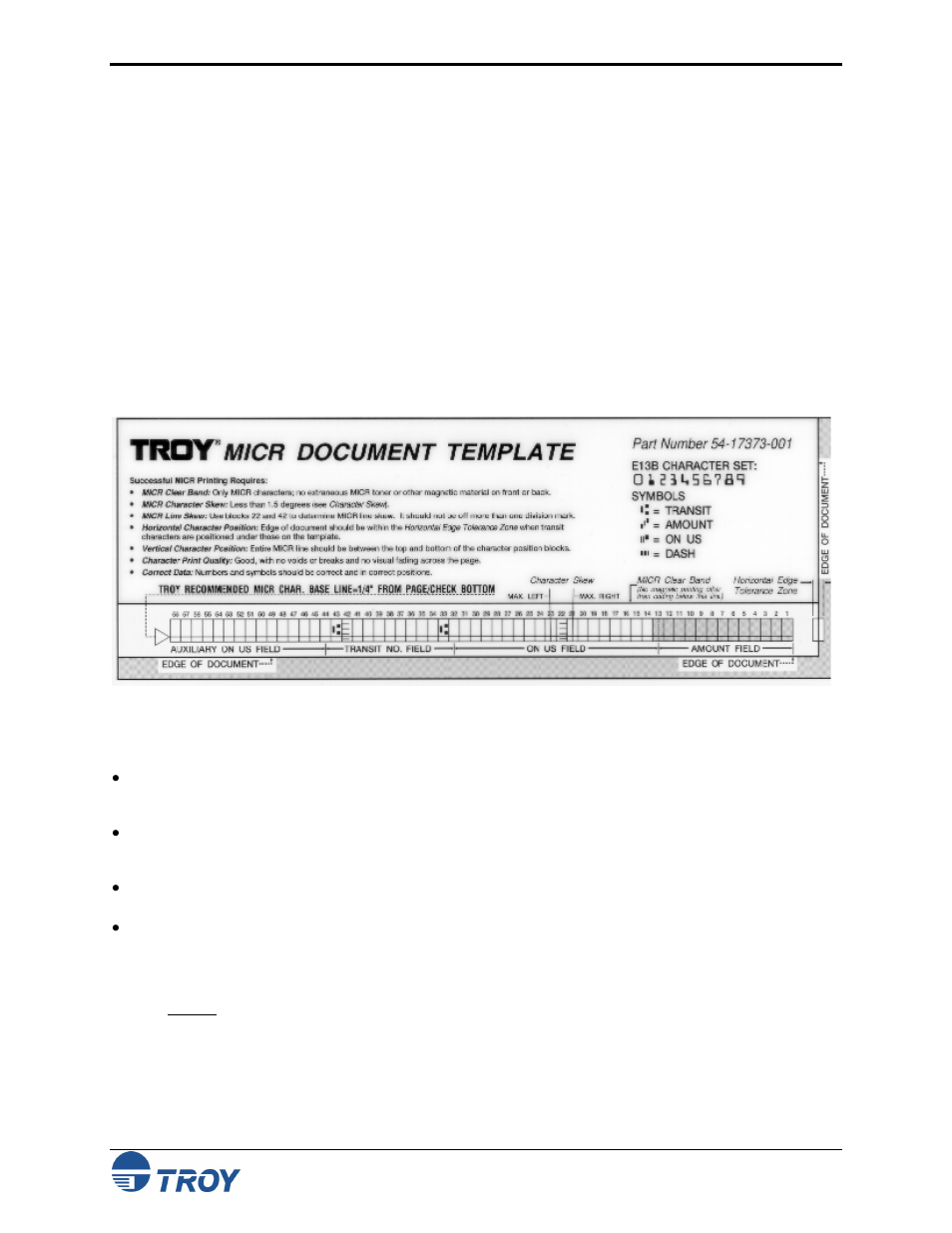 Section 3 - micr quality control, Using the troy micr document template | TROY Group MICR Basics Handbook User Manual | Page 14 / 21