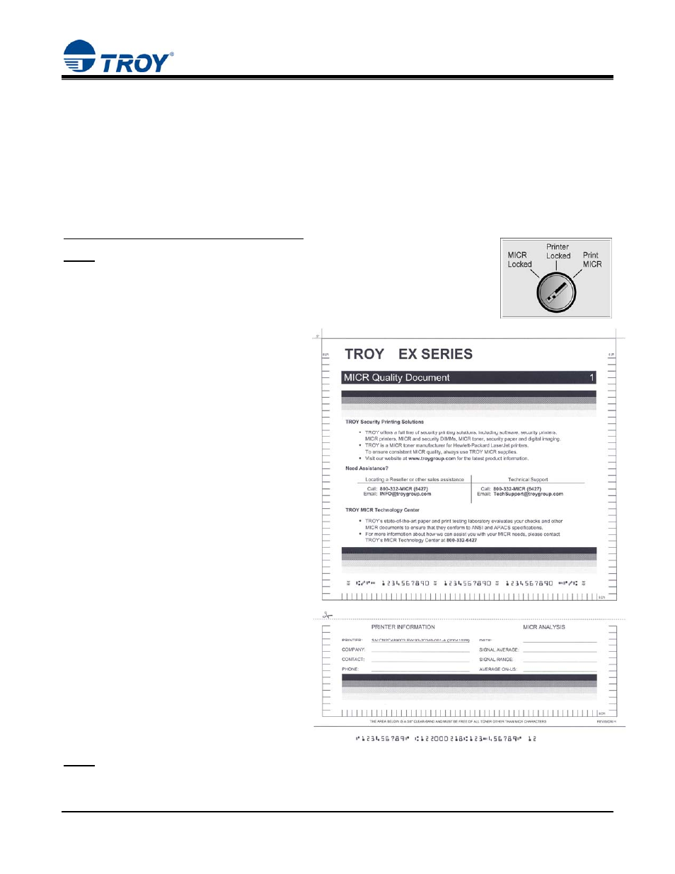 Quick-start guide, Step 6, Page 12 of 13 | Check the micr print quality | TROY Group MICR_IRD M600 series Security Printing Solutions Quick-Start Guide User Manual | Page 12 / 13