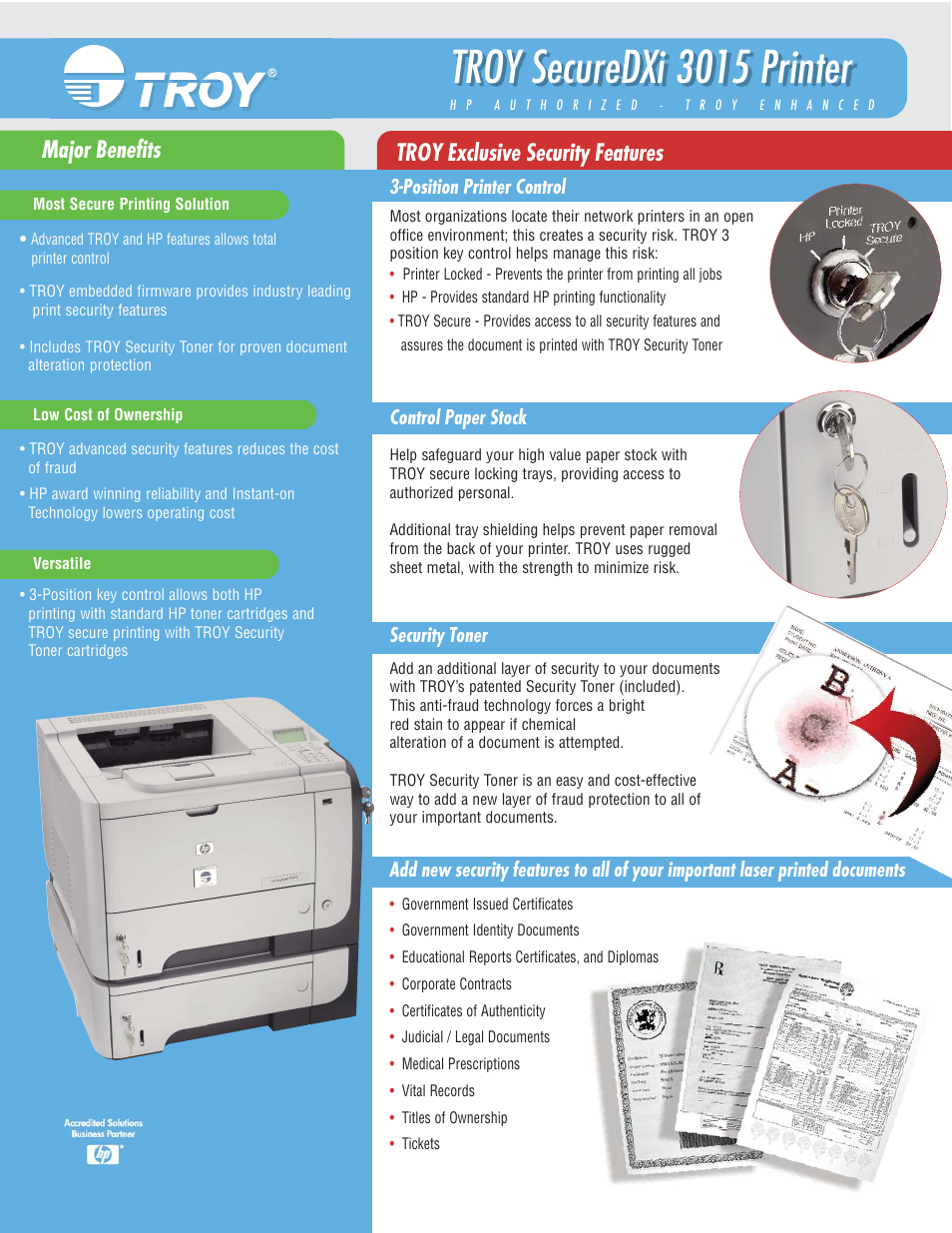 TROY Group SecureDXi 3015 Datasheet User Manual | 2 pages