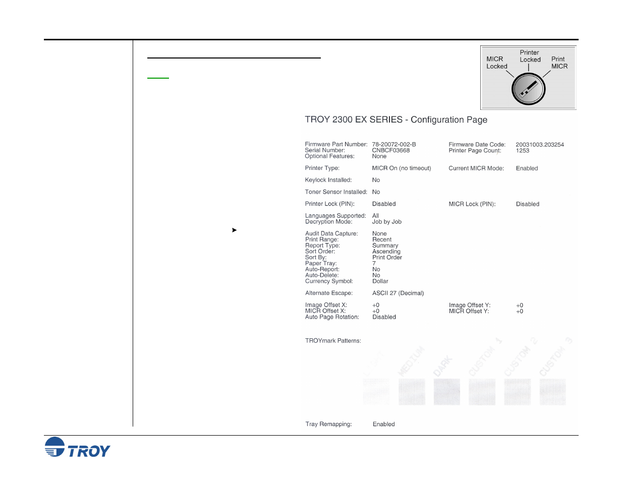 Verifying printer configuration | TROY Group MICR_IRD 4300 Security Printing Solutions User’s Guide User Manual | Page 84 / 164