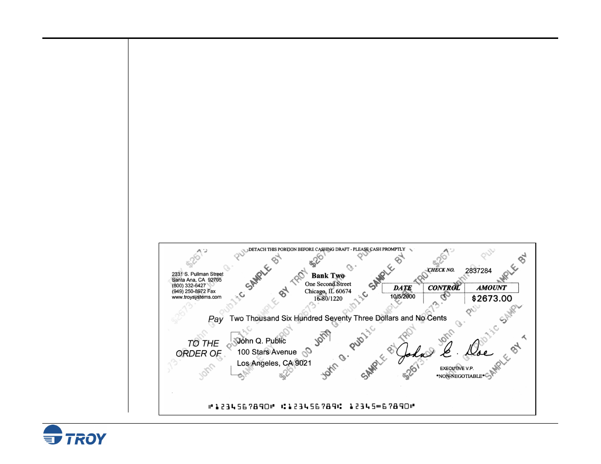 Generating the troymark™ background pattern | TROY Group MICR_IRD 9000 1UP MICR Printing Solutions User’s Guide User Manual | Page 64 / 160