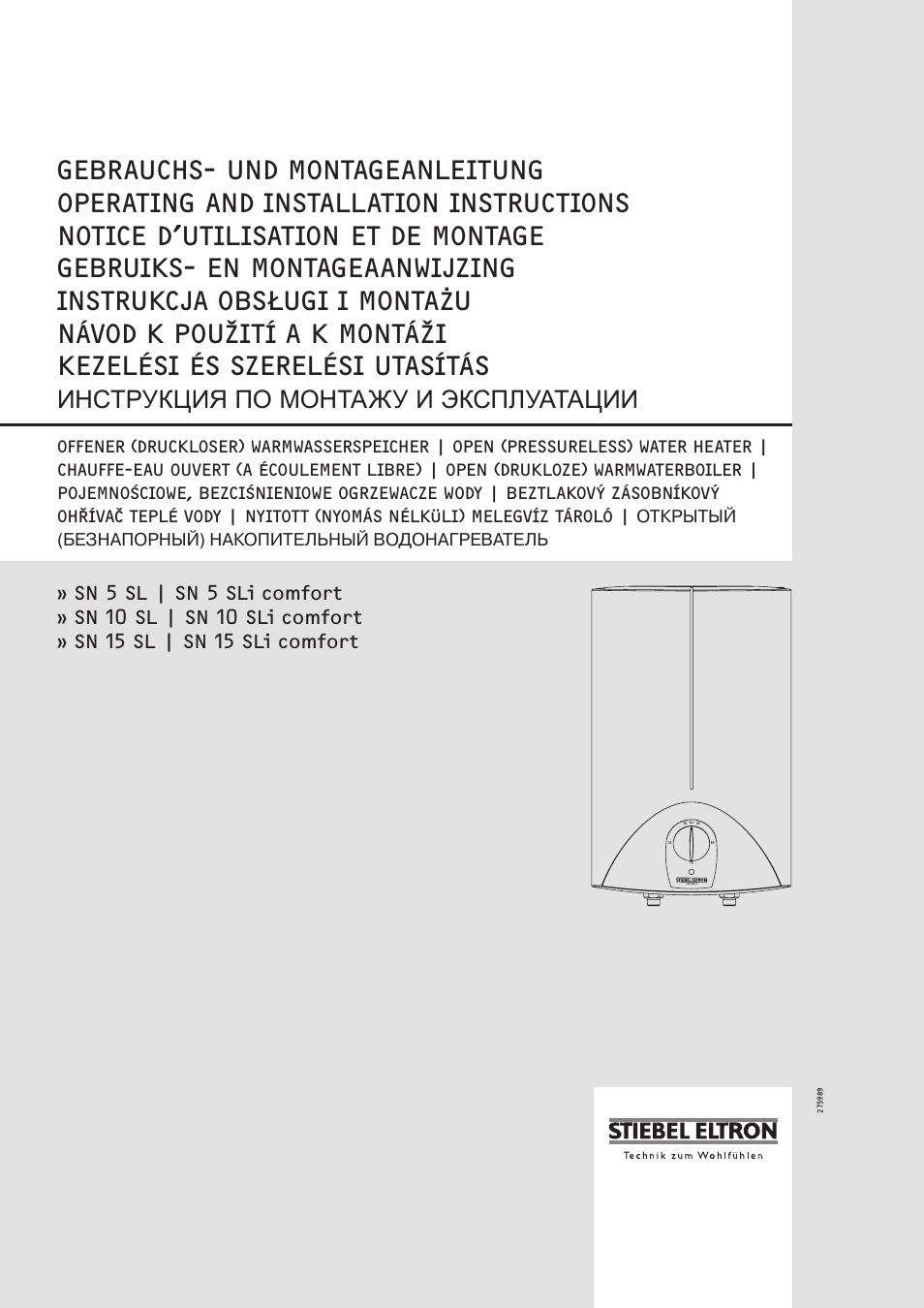 STIEBEL ELTRON SN 5 SL User Manual | 34 pages