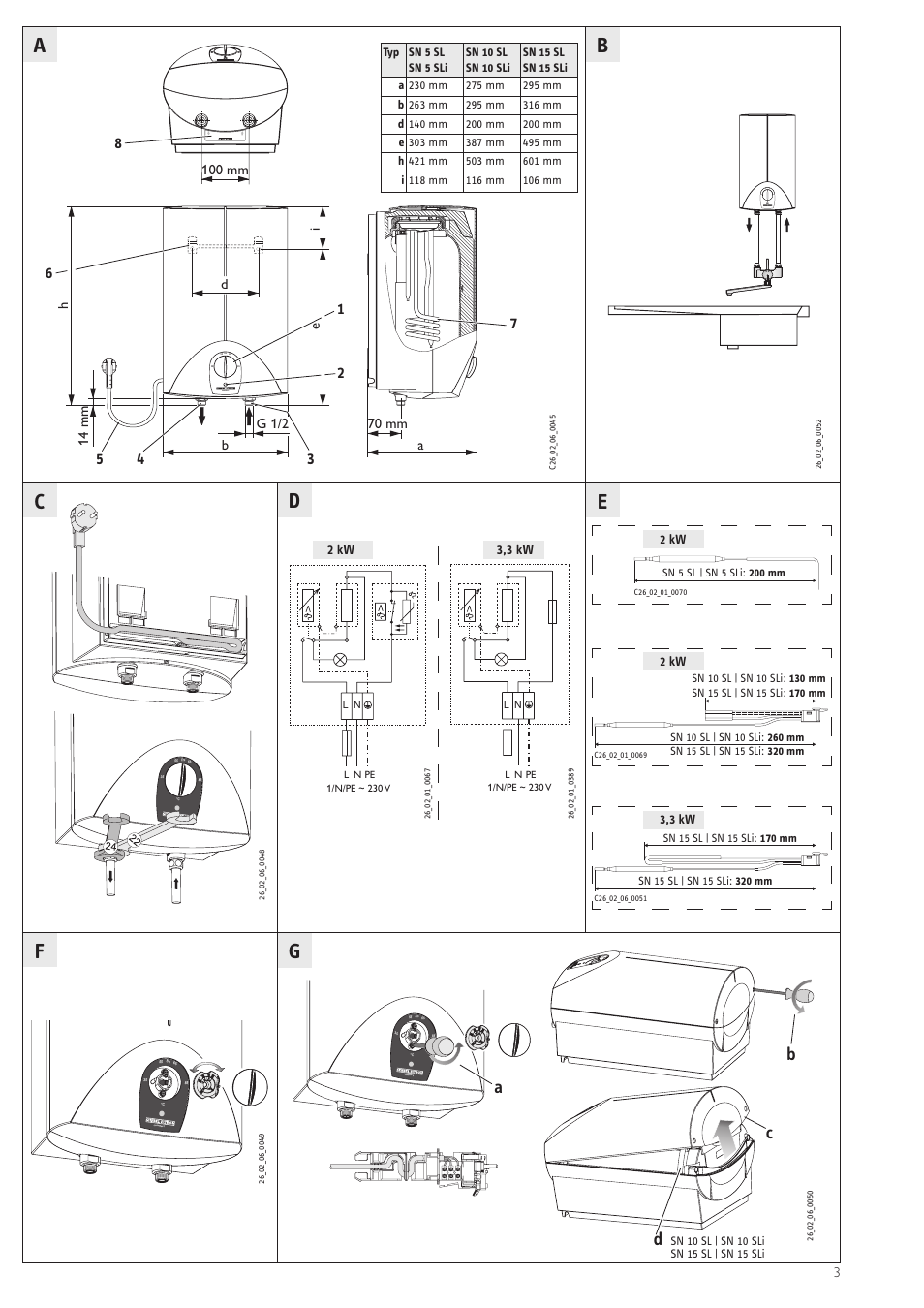 Ab c | STIEBEL ELTRON SN 5 SL User Manual | Page 3 / 34