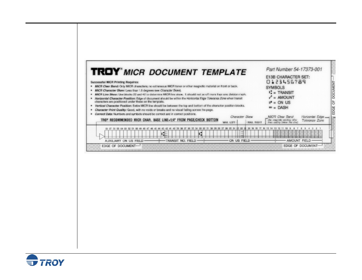 Using the exact positioning technology (cont.) | TROY Group MICR_IRD 3005 Security Printing Solutions User’s Guide User Manual | Page 105 / 160
