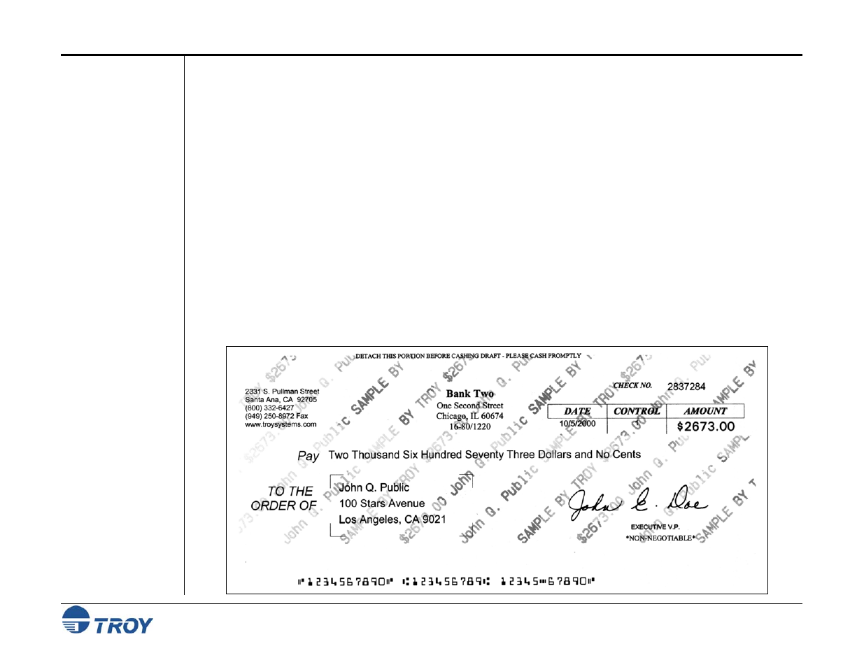 Generating the troymark™ background pattern | TROY Group MICR_IRD 3005 Security Printing Solutions User’s Guide User Manual | Page 63 / 160