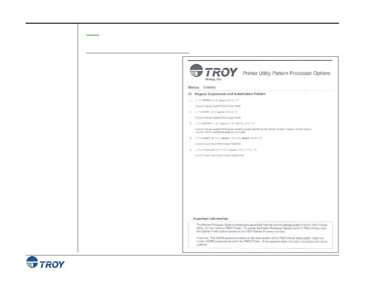 Printing the pattern processor report | TROY Group MICR_IRD 3005 Security Printing Solutions User’s Guide User Manual | Page 69 / 160