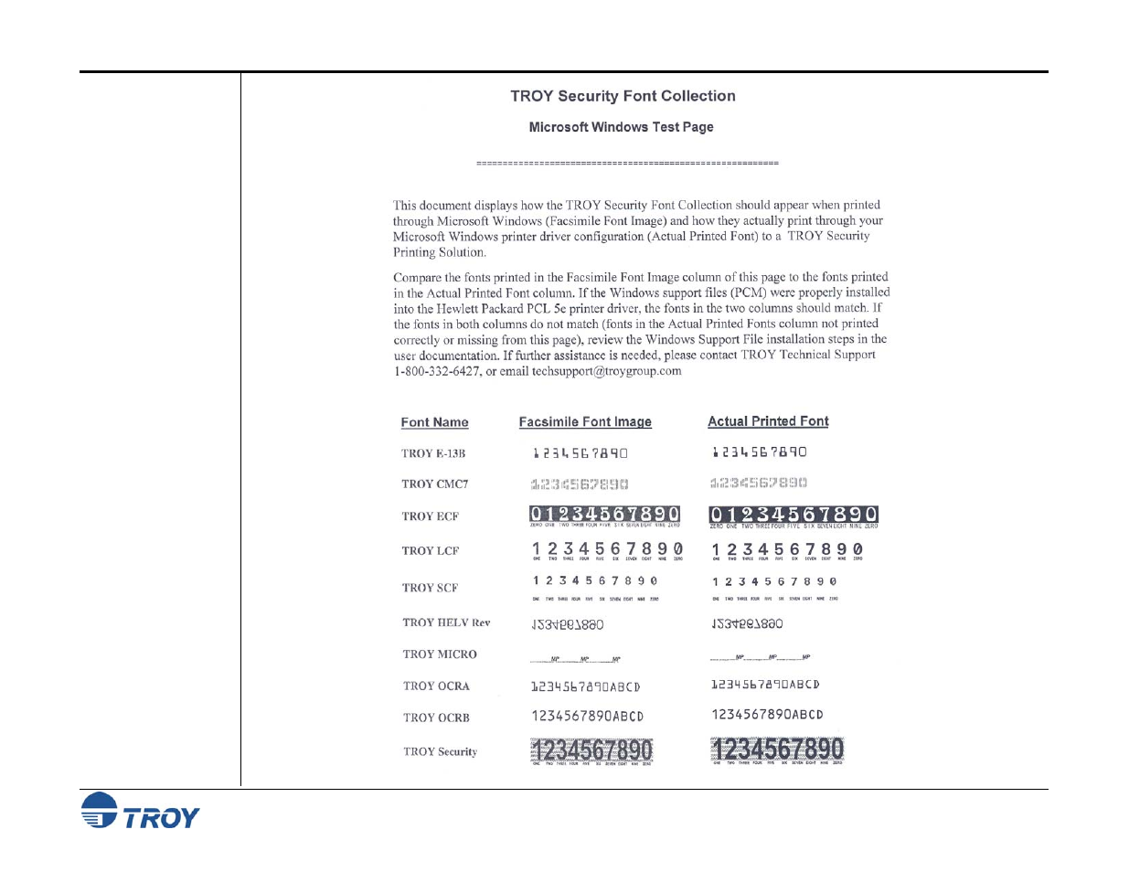 Verifying windows font support (cont.) | TROY Group MICR_IRD 3005 Security Printing Solutions User’s Guide User Manual | Page 84 / 160