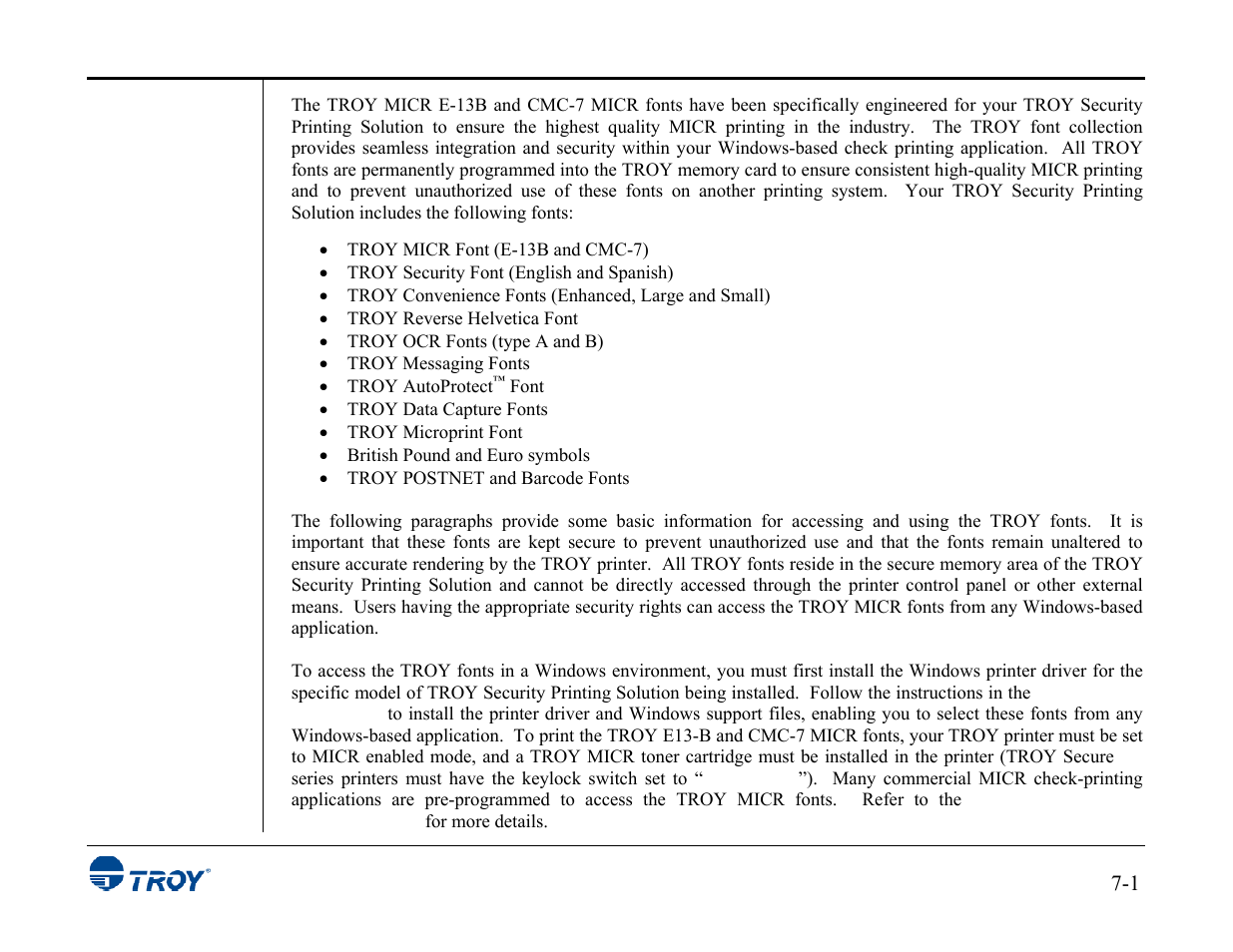 TROY Group MICR_IRD 3015 Security Printing Solutions User’s Guide User Manual | Page 104 / 153