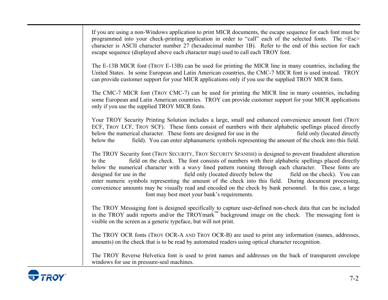 TROY Group MICR_IRD 3015 Security Printing Solutions User’s Guide User Manual | Page 105 / 153