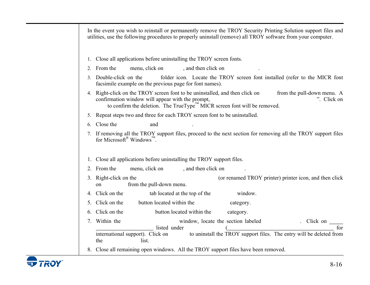 TROY Group MICR_IRD 3015 Security Printing Solutions User’s Guide User Manual | Page 149 / 153