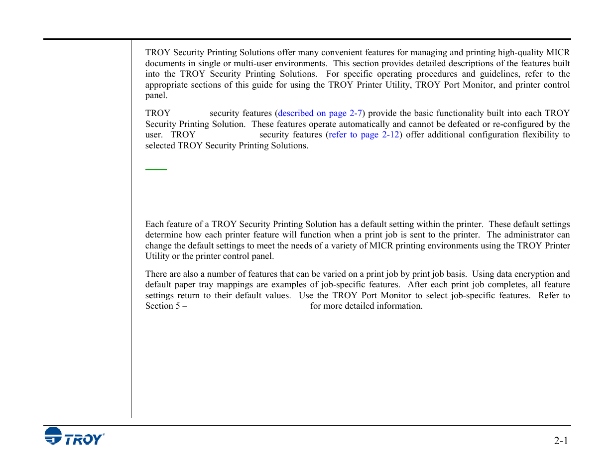 TROY Group MICR_IRD 3015 Security Printing Solutions User’s Guide User Manual | Page 15 / 153