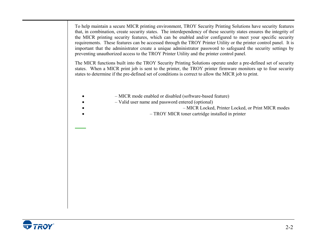 TROY Group MICR_IRD 3015 Security Printing Solutions User’s Guide User Manual | Page 16 / 153