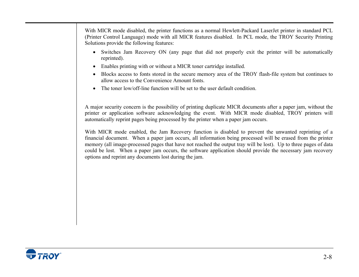 TROY Group MICR_IRD 3015 Security Printing Solutions User’s Guide User Manual | Page 22 / 153