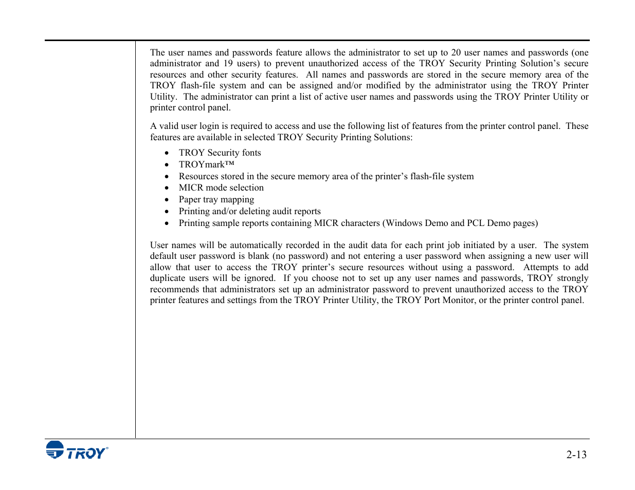 TROY Group MICR_IRD 3015 Security Printing Solutions User’s Guide User Manual | Page 27 / 153