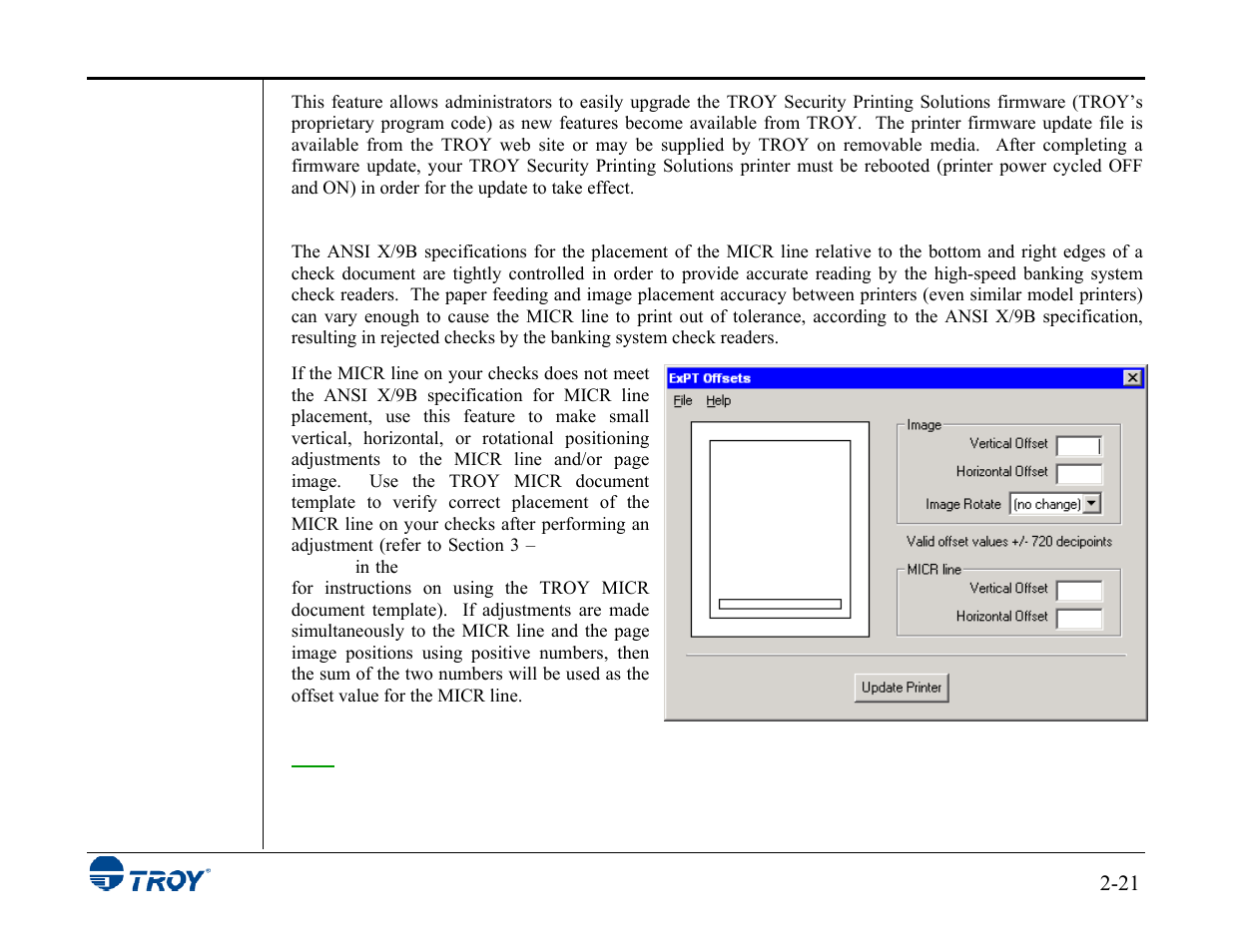 TROY Group MICR_IRD 3015 Security Printing Solutions User’s Guide User Manual | Page 35 / 153