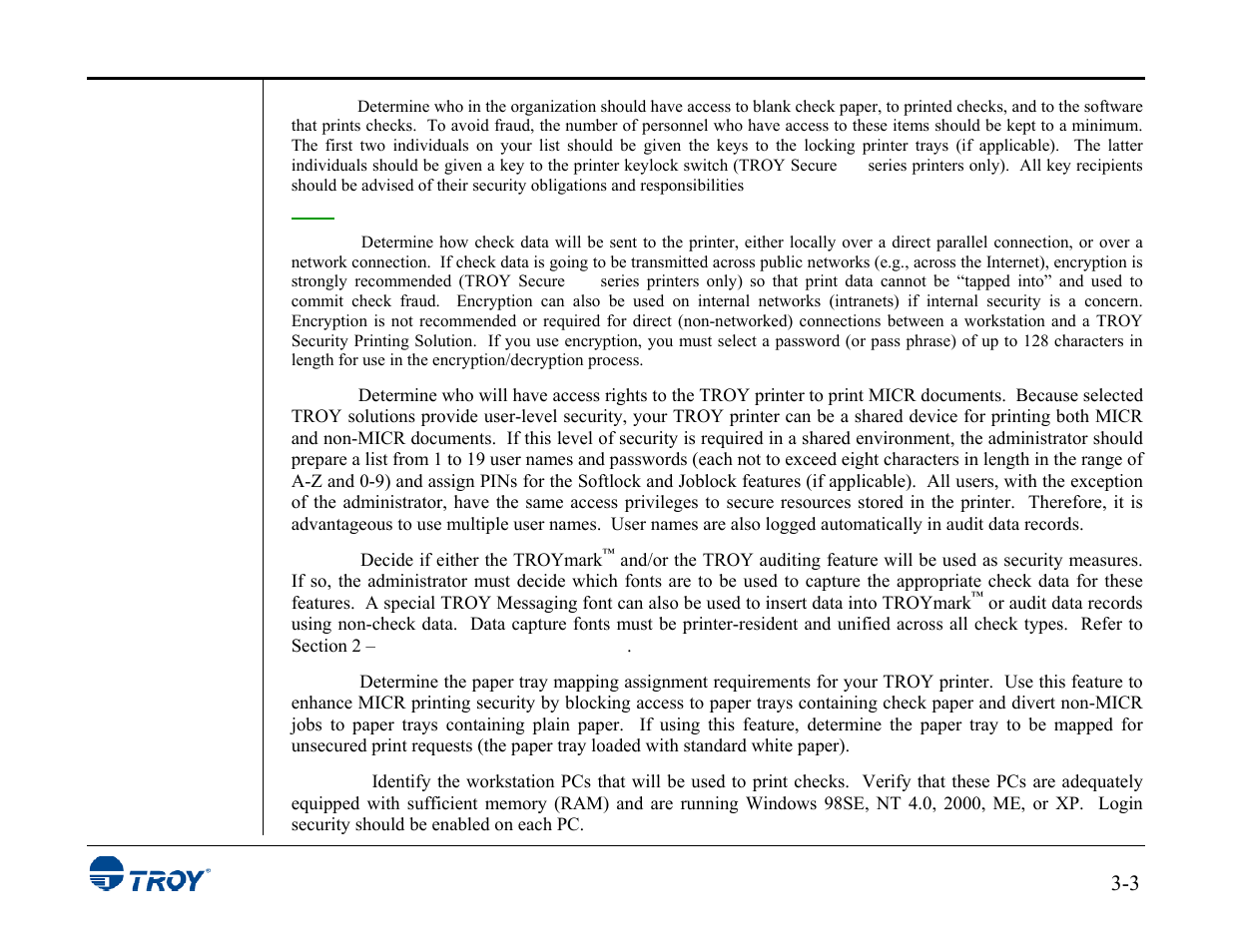 TROY Group MICR_IRD 3015 Security Printing Solutions User’s Guide User Manual | Page 42 / 153