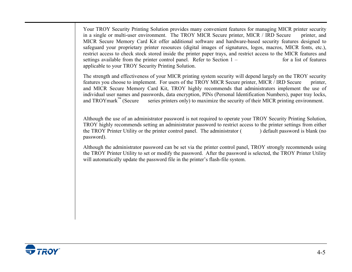 TROY Group MICR_IRD 3015 Security Printing Solutions User’s Guide User Manual | Page 50 / 153