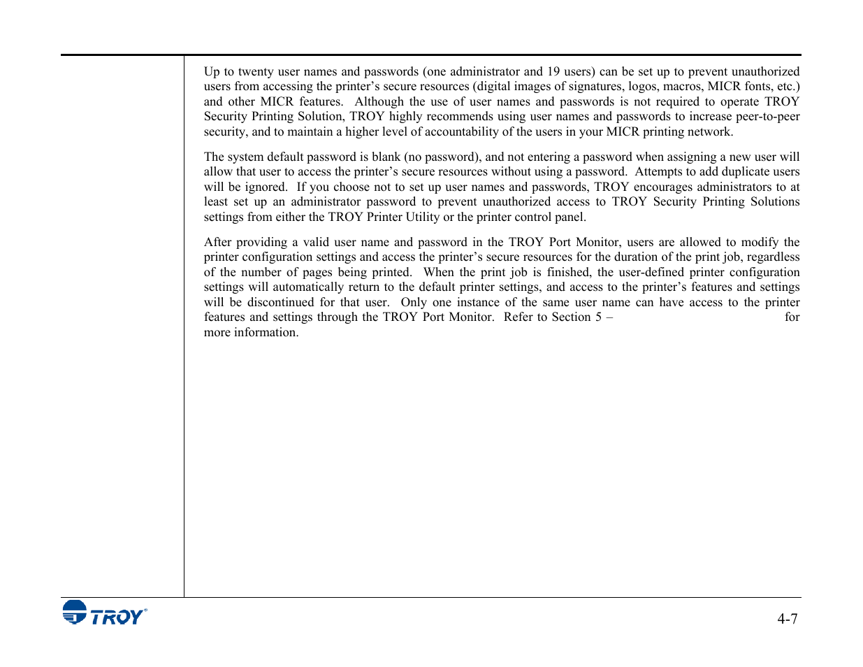 TROY Group MICR_IRD 3015 Security Printing Solutions User’s Guide User Manual | Page 52 / 153