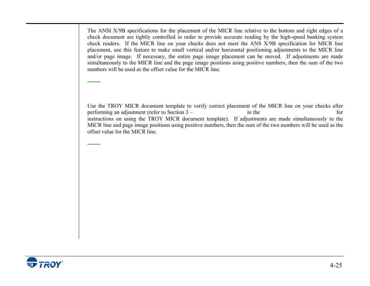 TROY Group MICR_IRD 3015 Security Printing Solutions User’s Guide User Manual | Page 70 / 153