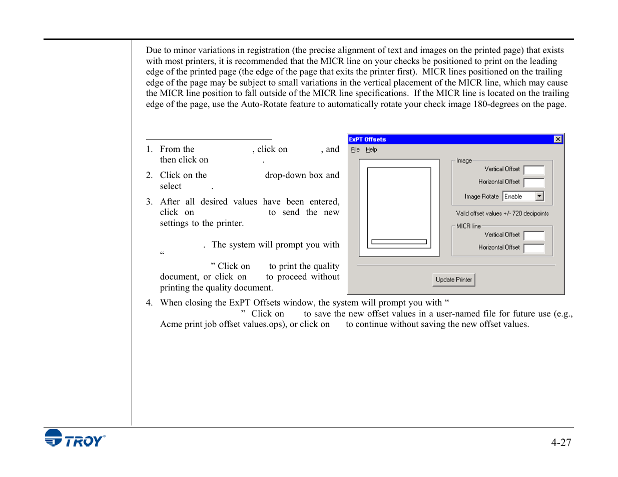 TROY Group MICR_IRD 3015 Security Printing Solutions User’s Guide User Manual | Page 72 / 153