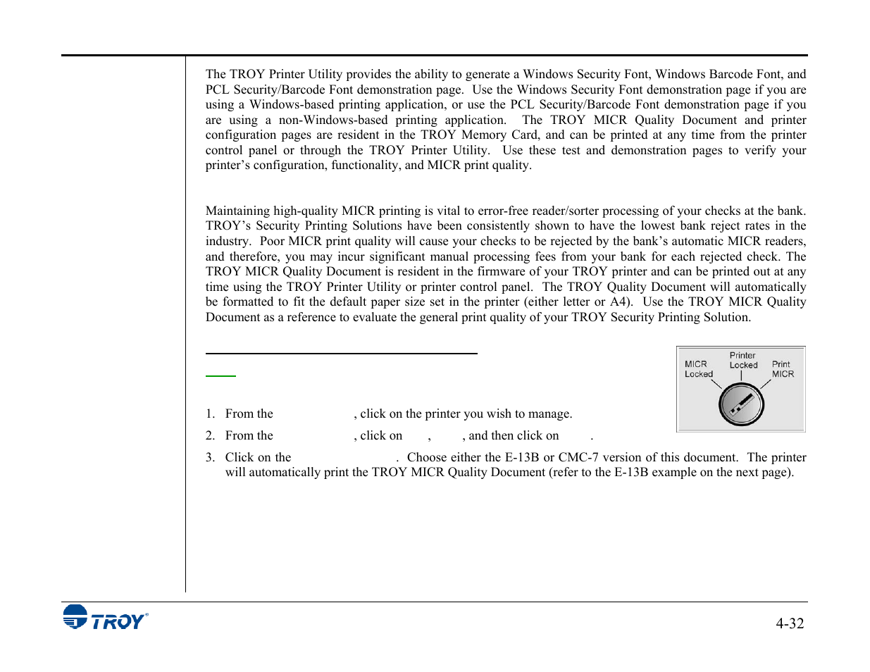 TROY Group MICR_IRD 3015 Security Printing Solutions User’s Guide User Manual | Page 77 / 153