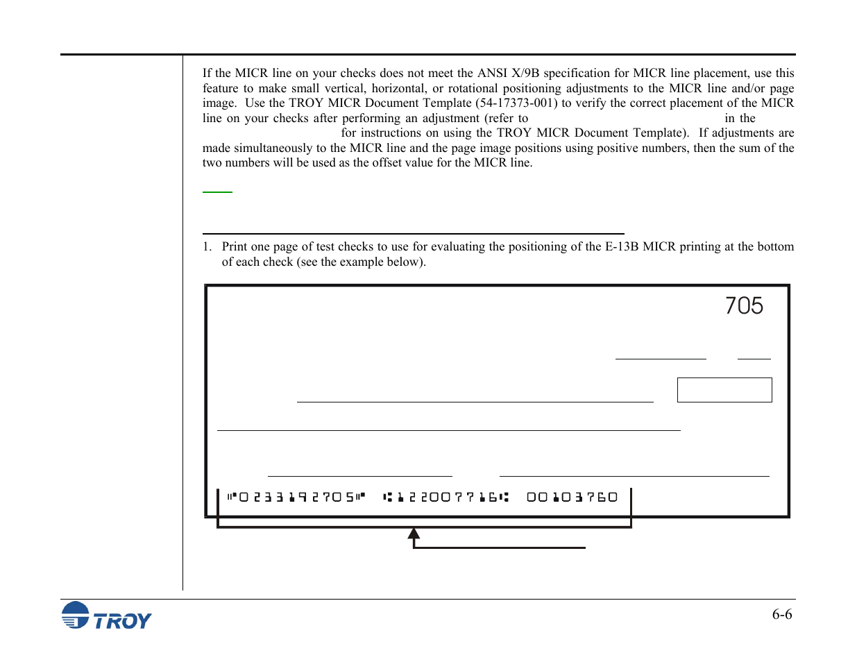 E-13b micr printing | TROY Group MICR_IRD M600 Security Printing Solutions series User’s Guide User Manual | Page 105 / 159