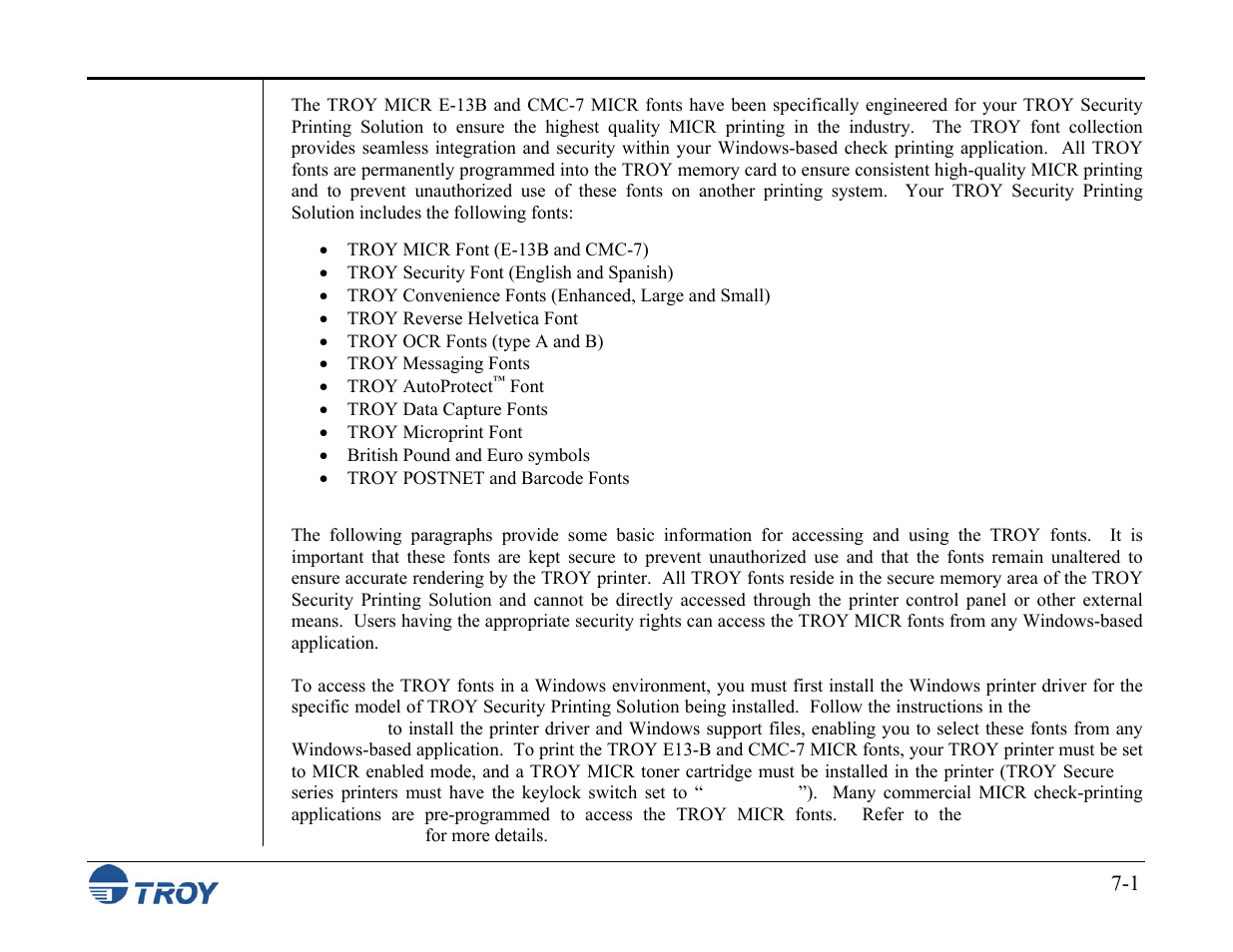 TROY Group MICR_IRD M600 Security Printing Solutions series User’s Guide User Manual | Page 109 / 159