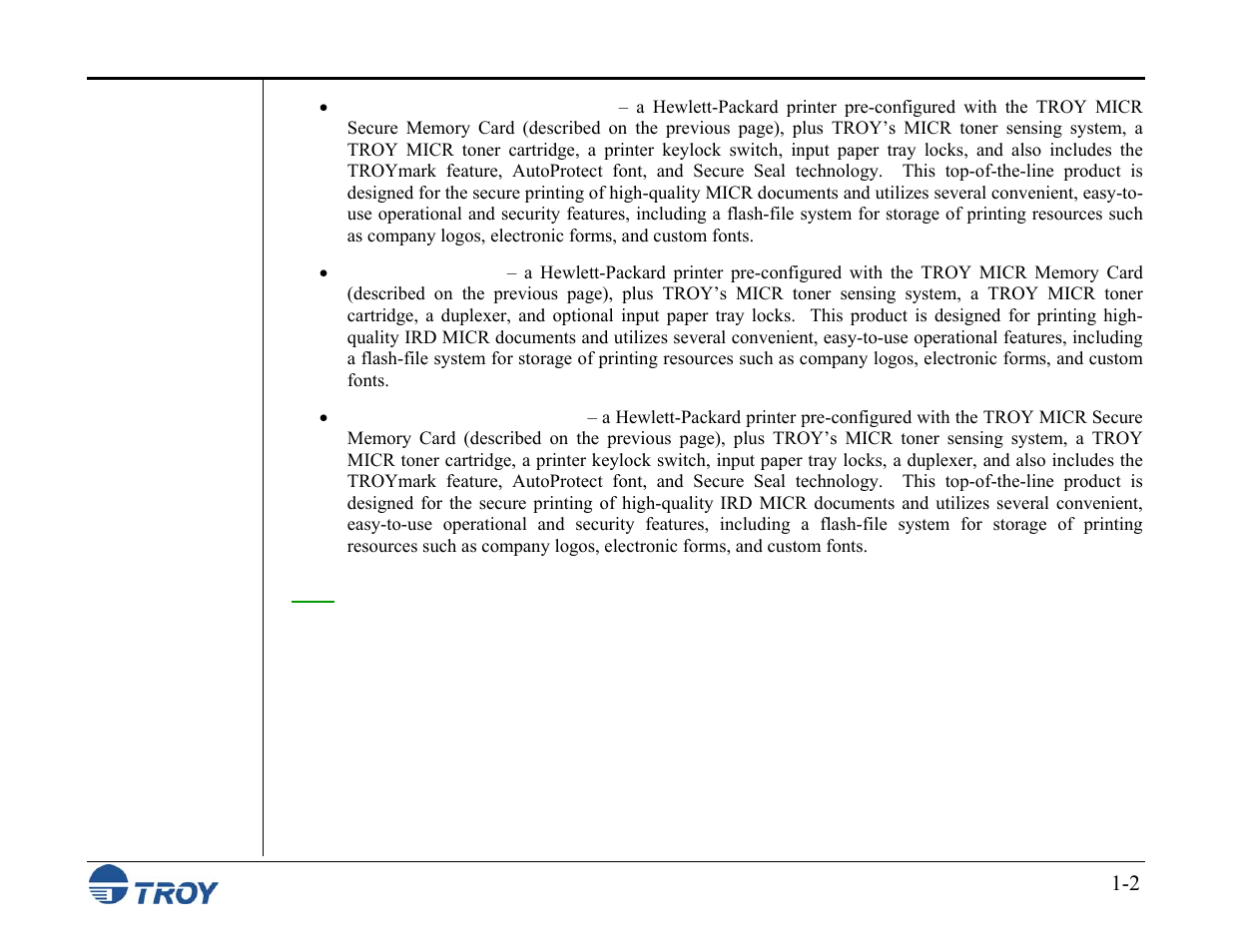 TROY Group MICR_IRD M600 Security Printing Solutions series User’s Guide User Manual | Page 11 / 159