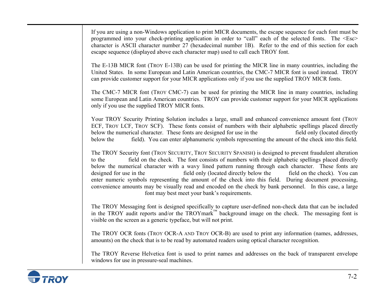 TROY Group MICR_IRD M600 Security Printing Solutions series User’s Guide User Manual | Page 110 / 159