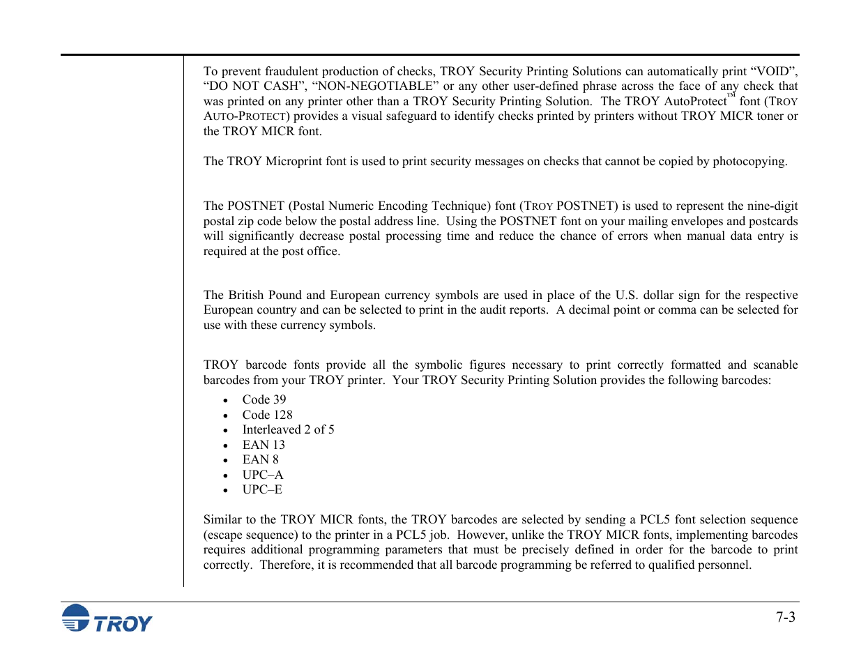 TROY Group MICR_IRD M600 Security Printing Solutions series User’s Guide User Manual | Page 111 / 159