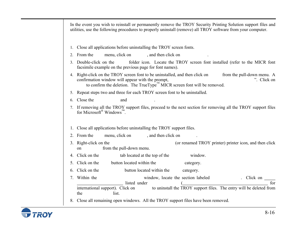 TROY Group MICR_IRD M600 Security Printing Solutions series User’s Guide User Manual | Page 154 / 159