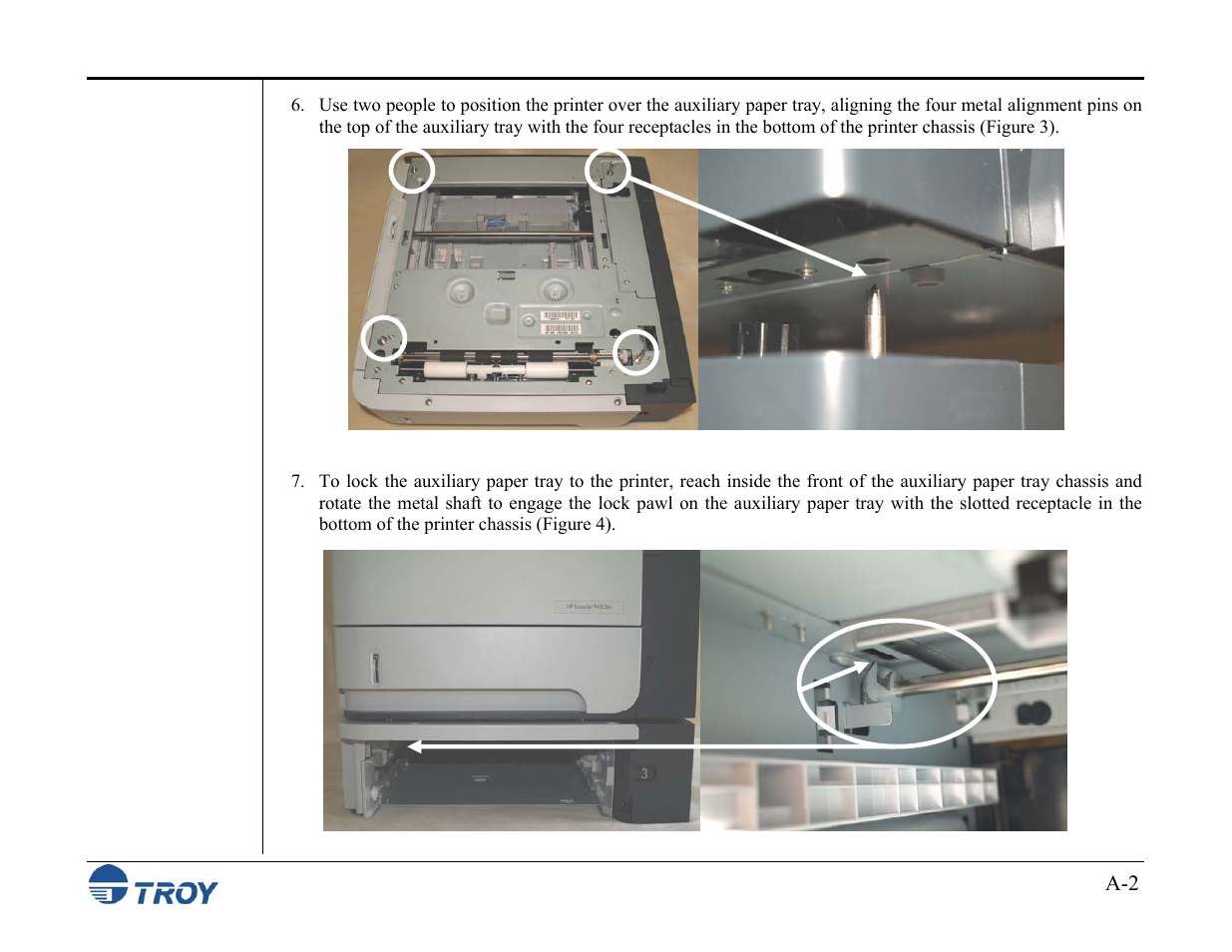 Appendix a auxiliary paper tray installation | TROY Group MICR_IRD M600 Security Printing Solutions series User’s Guide User Manual | Page 157 / 159