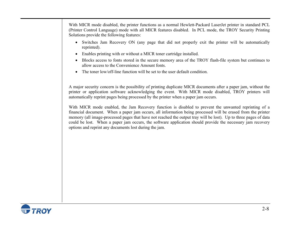 TROY Group MICR_IRD M600 Security Printing Solutions series User’s Guide User Manual | Page 22 / 159