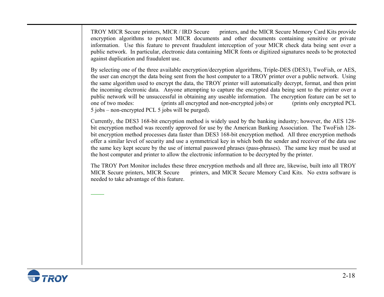 TROY Group MICR_IRD M600 Security Printing Solutions series User’s Guide User Manual | Page 32 / 159