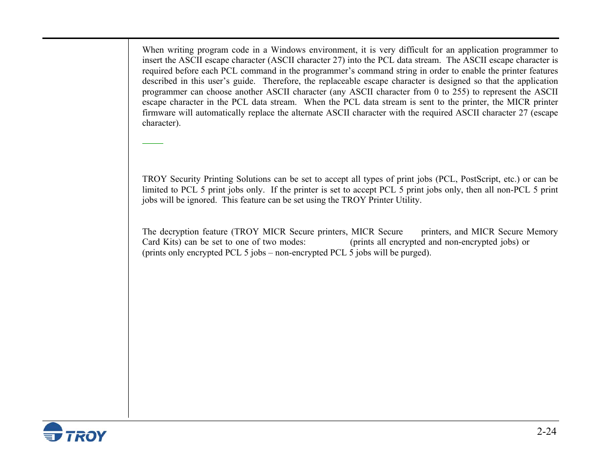 TROY Group MICR_IRD M600 Security Printing Solutions series User’s Guide User Manual | Page 38 / 159