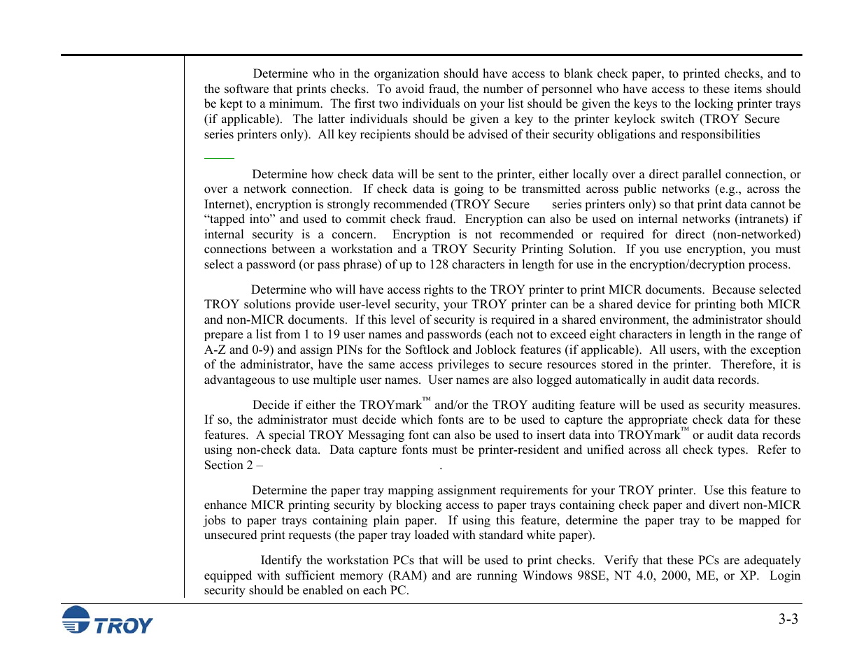 TROY Group MICR_IRD M600 Security Printing Solutions series User’s Guide User Manual | Page 43 / 159