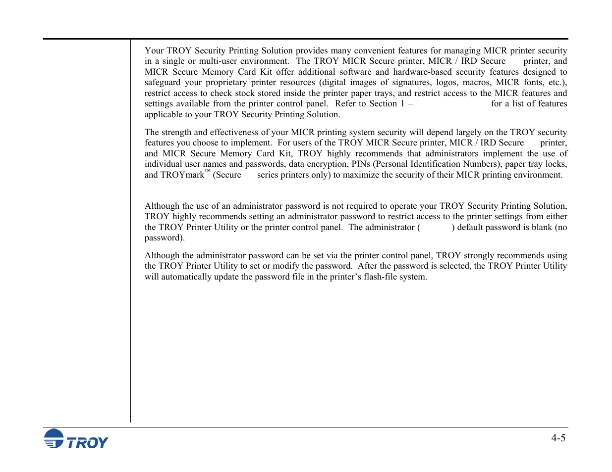 TROY Group MICR_IRD M600 Security Printing Solutions series User’s Guide User Manual | Page 51 / 159