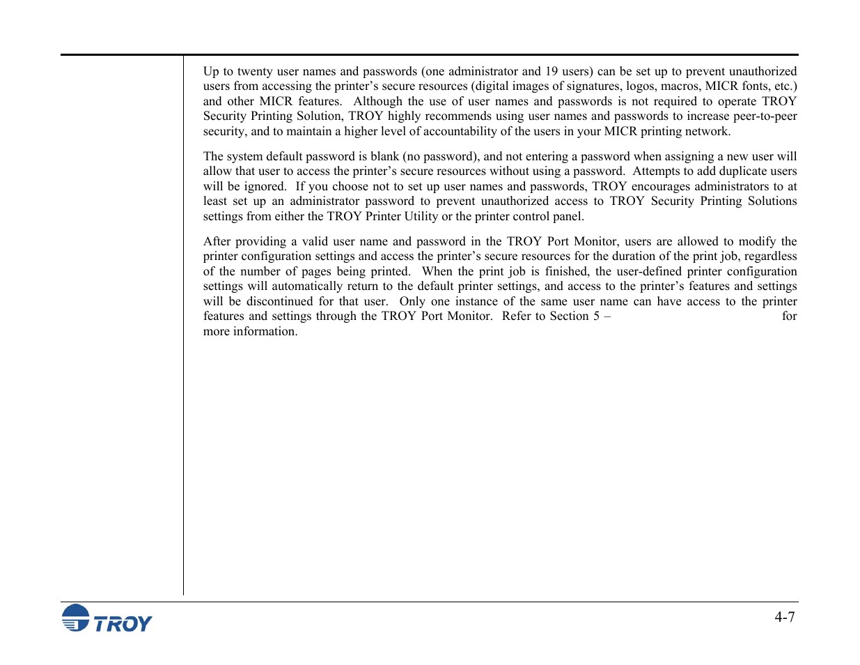 TROY Group MICR_IRD M600 Security Printing Solutions series User’s Guide User Manual | Page 53 / 159