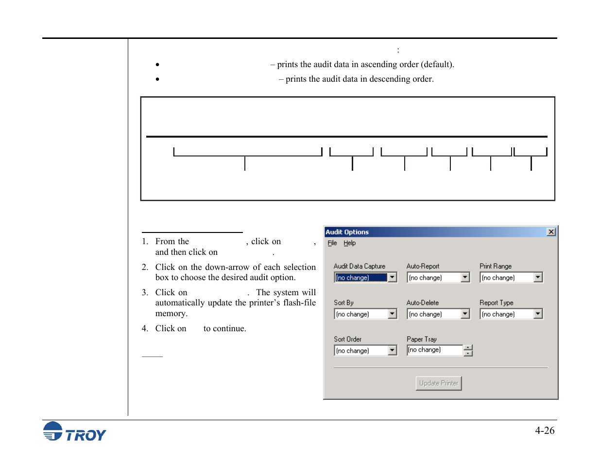 Troy detailed audit report | TROY Group MICR_IRD M600 Security Printing Solutions series User’s Guide User Manual | Page 72 / 159