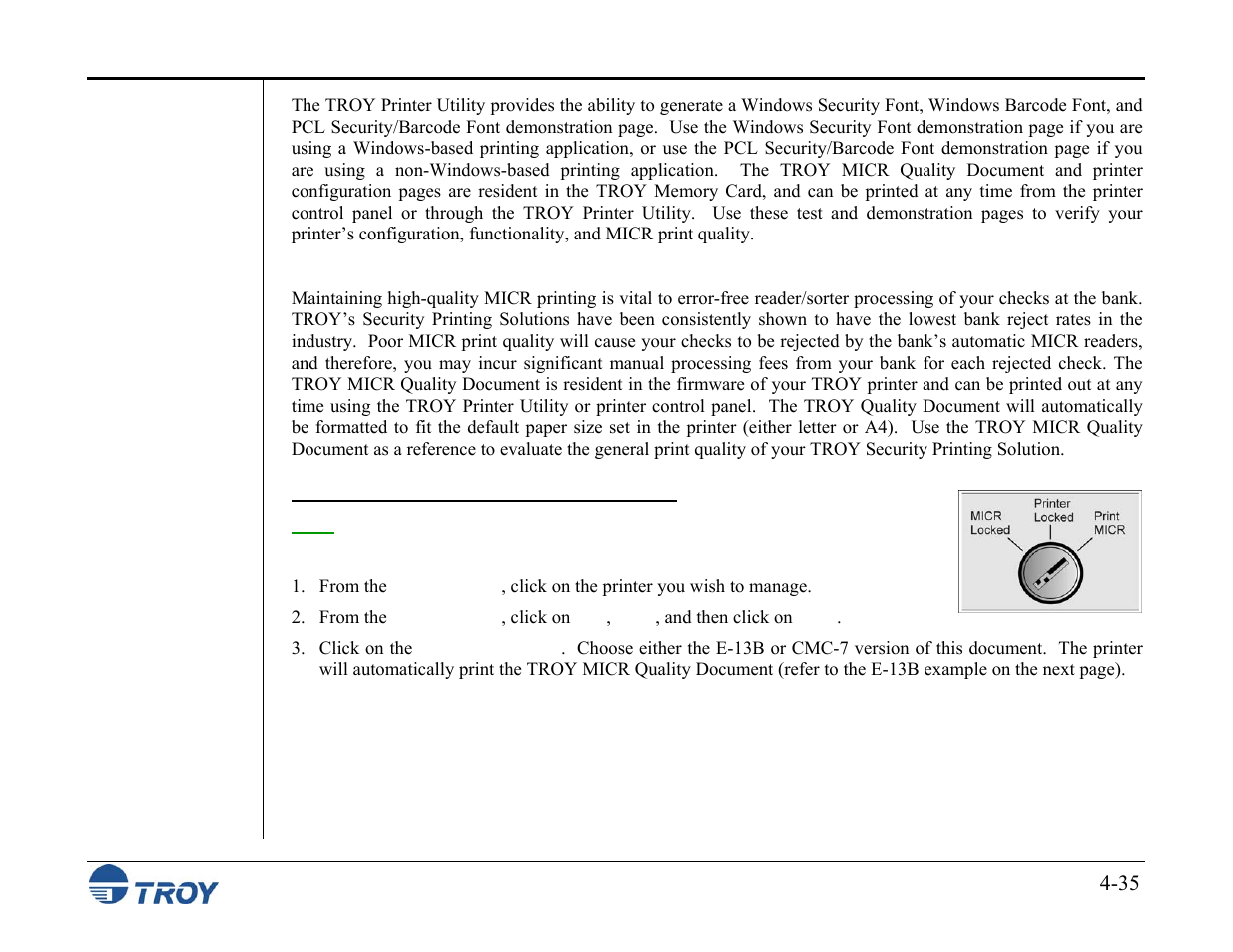 TROY Group MICR_IRD M600 Security Printing Solutions series User’s Guide User Manual | Page 81 / 159