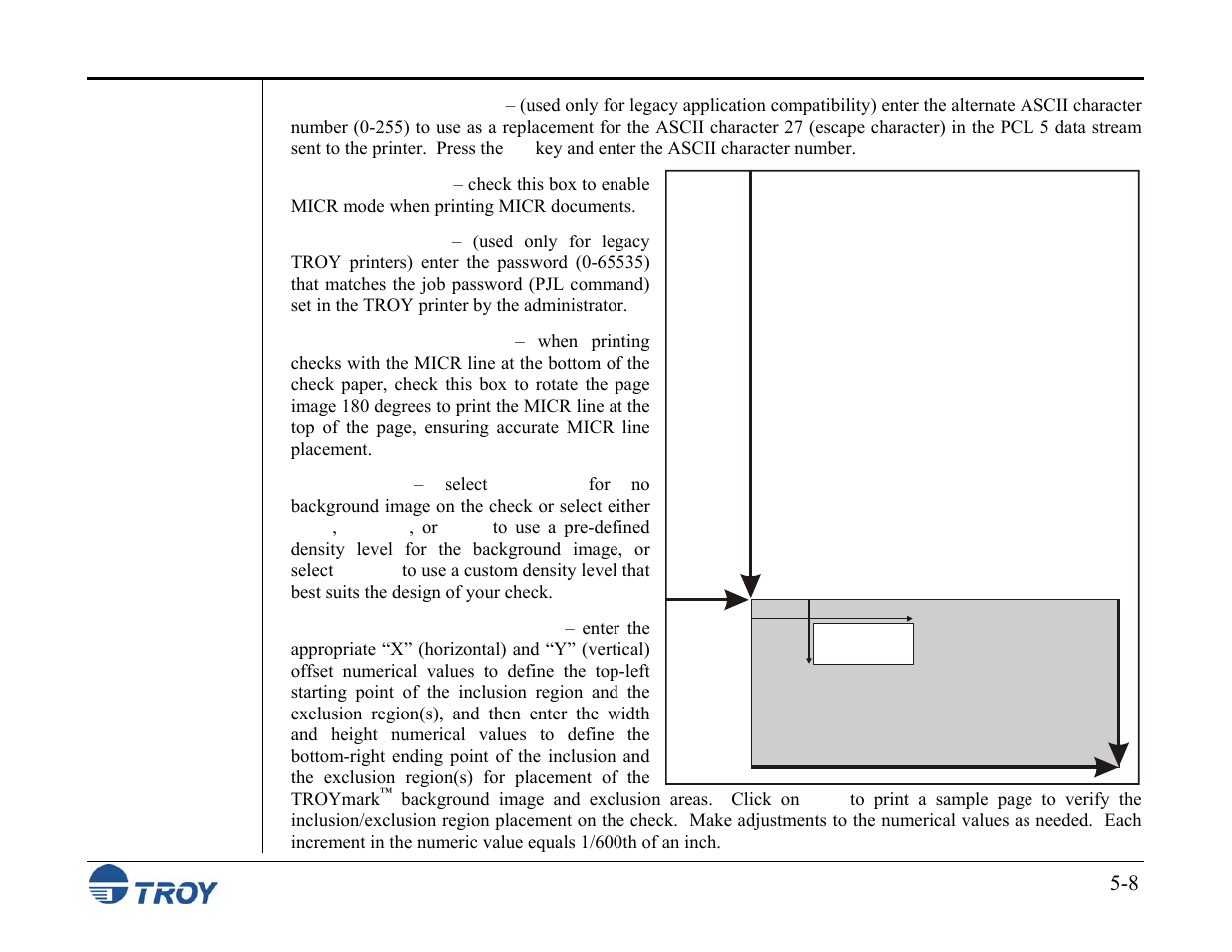 Check document, Troymark background image | TROY Group MICR_IRD M600 Security Printing Solutions series User’s Guide User Manual | Page 99 / 159