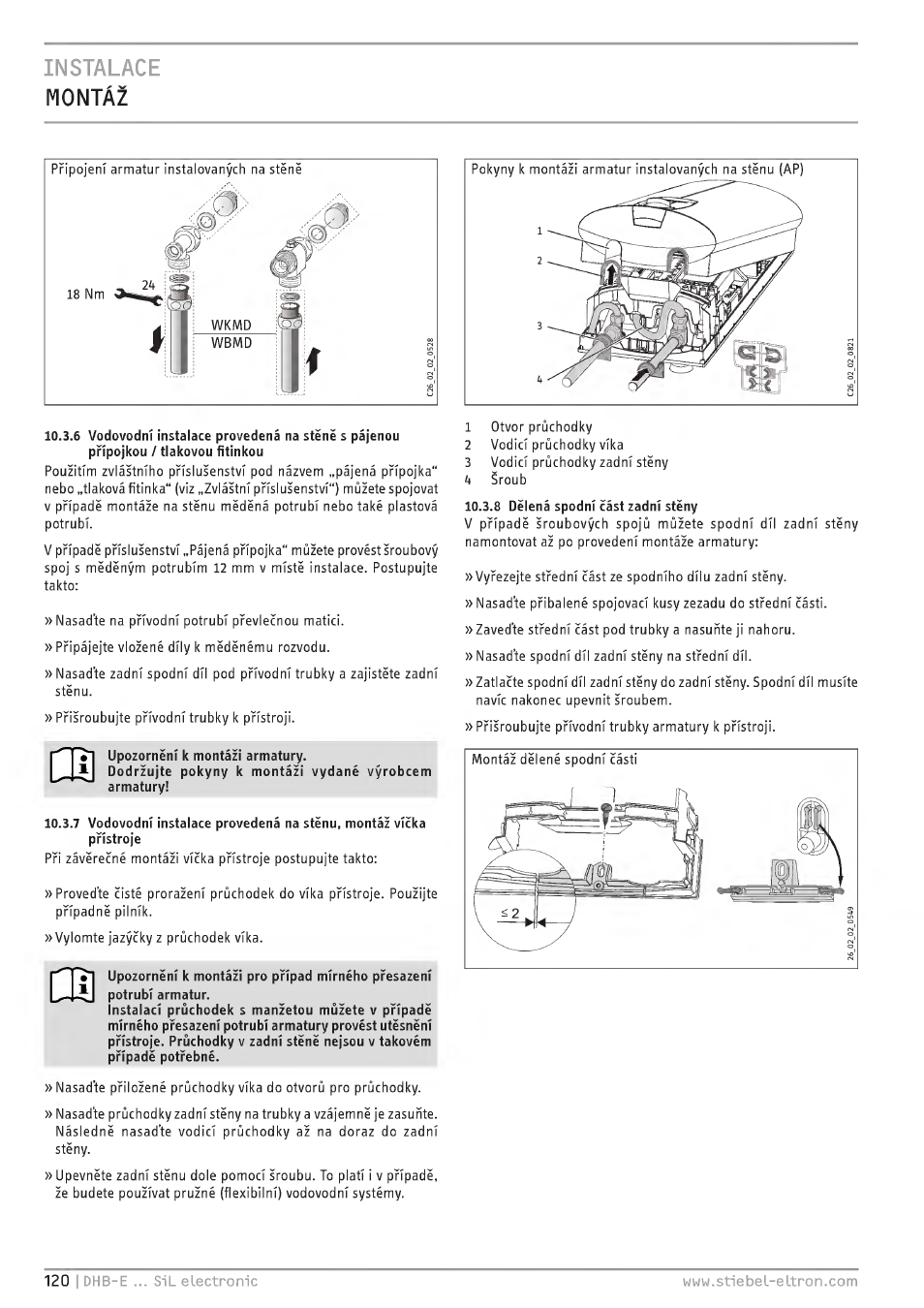 Instalace m0ntá2 | STIEBEL ELTRON DHB-E 13 SL User Manual | Page 120 / 168