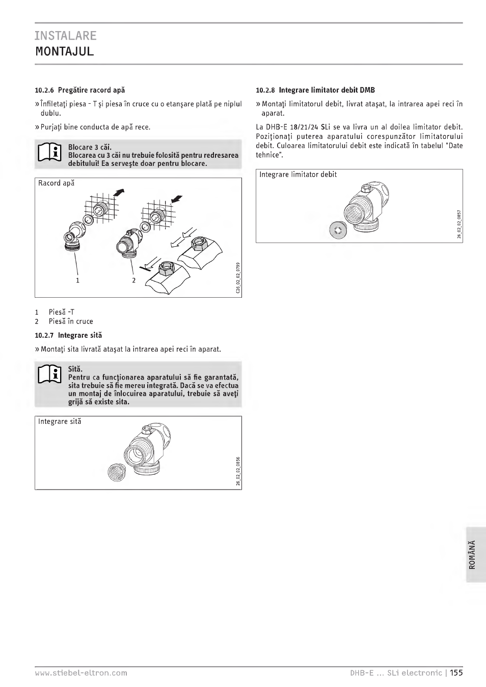Instalare montajul | STIEBEL ELTRON DHB-E 13 SL User Manual | Page 155 / 168