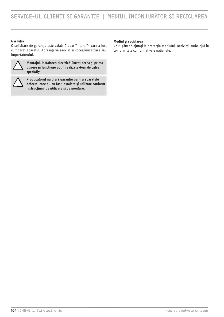 STIEBEL ELTRON DHB-E 13 SL User Manual | Page 164 / 168