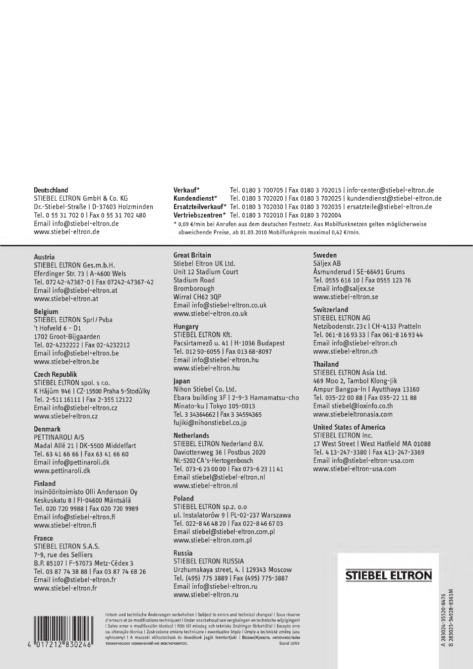 T hofveld 6 - dl, Stiebel eltron, Ovio | STIEBEL ELTRON DHB-E 13 SL User Manual | Page 168 / 168