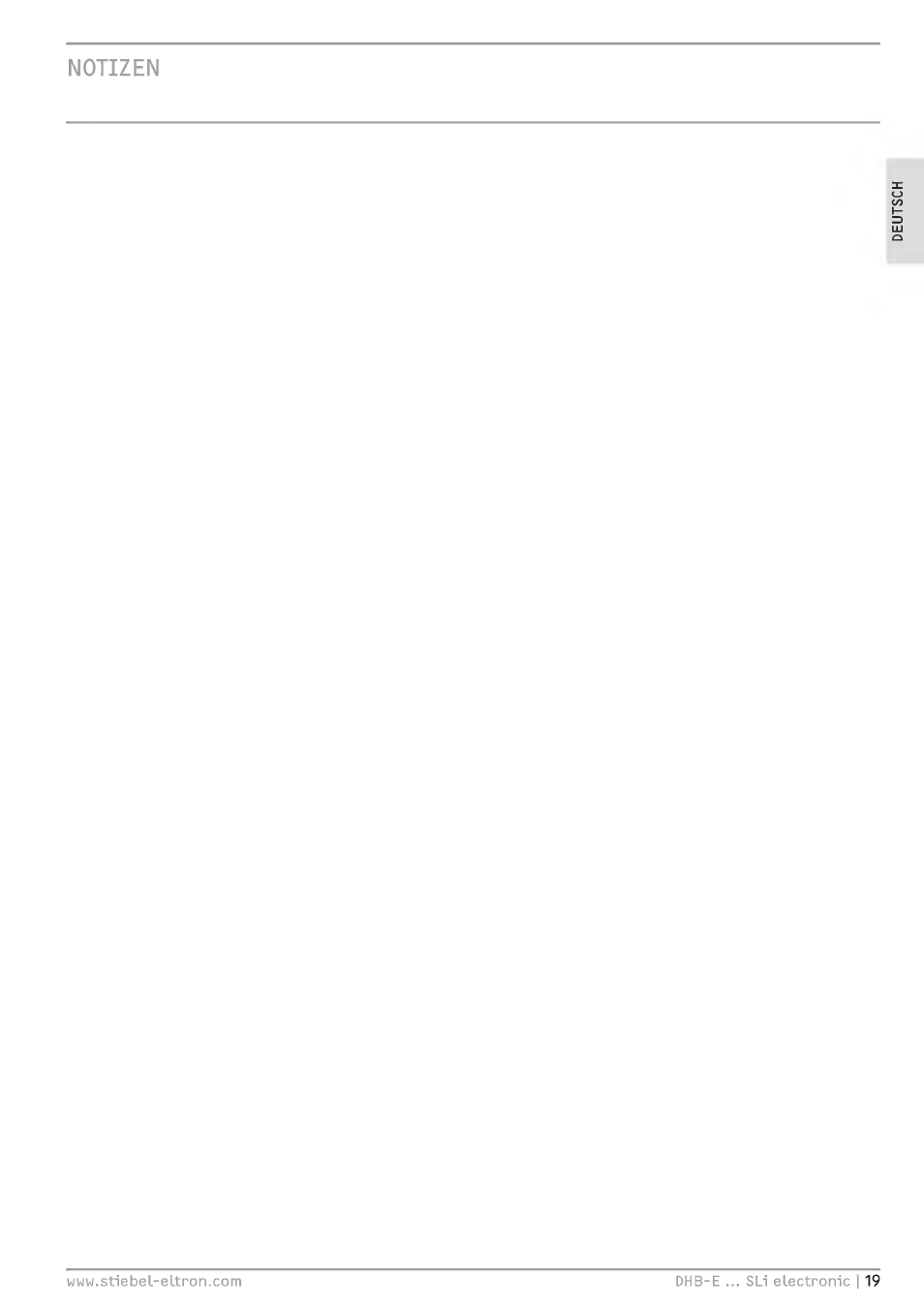 Notizen | STIEBEL ELTRON DHB-E 13 SL User Manual | Page 19 / 168